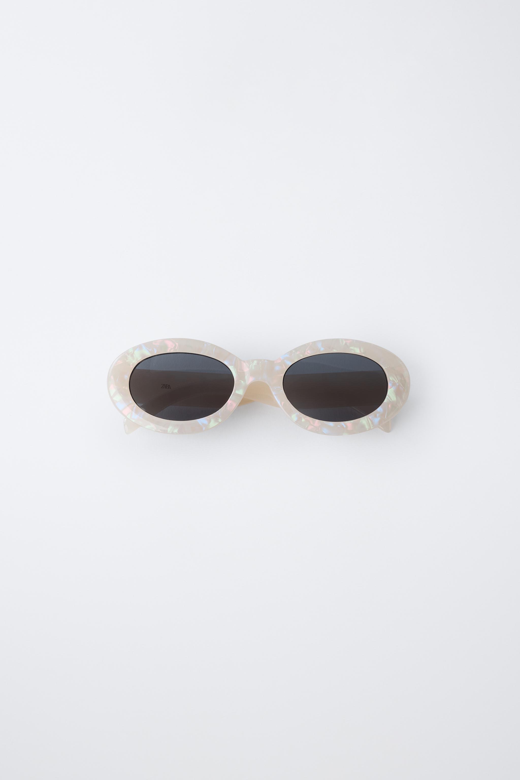 MARBLED OVAL PLASTIC SUNGLASSES